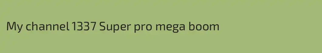 My channel 1337 Super pro mega boom